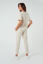 Spodnie dresowe damskie, plus size, beżowe, Stella, Italian Fashion