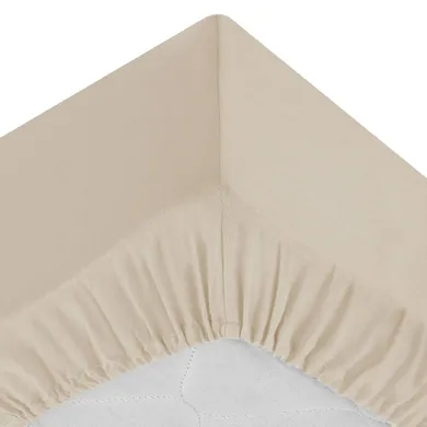 Atmosphera, prześcieradło z gumką, 160-200 cm, bawełna, beżowe
