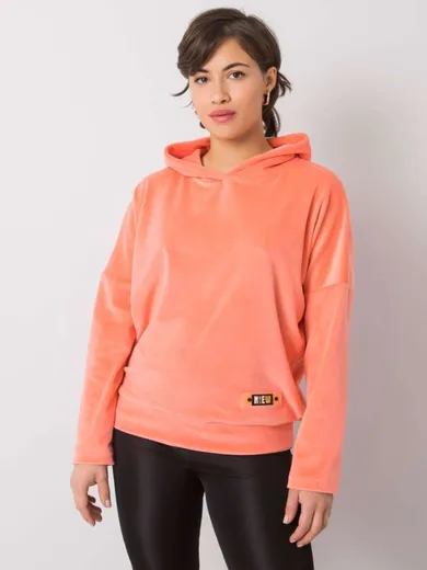 Bluza damska z kapturem, brzoskwiniowa, Rue Paris
