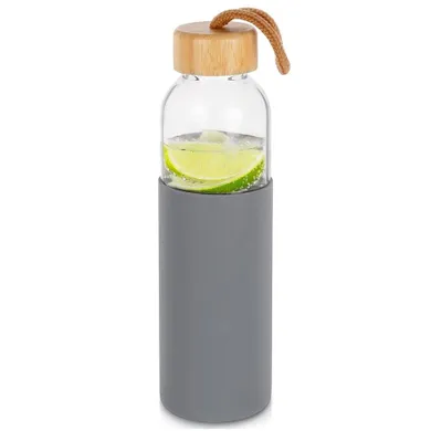Vilde, butelka na wodę szklana z silikonowym pokrowcem, 500 ml
