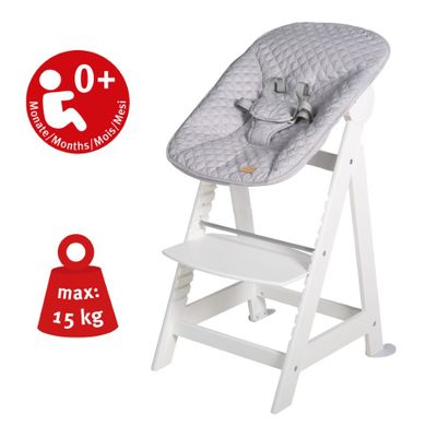 Roba, Born Up, krzesełko do karmienia z leżaczkiem, 2w1, białe