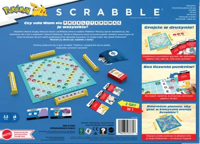 Scrabble Pokemon, gra towarzyska w polskiej wersji językowej